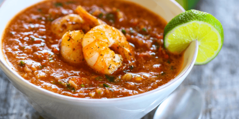 Gazpacho s baby krevetami Gazpacho s baby krevetami