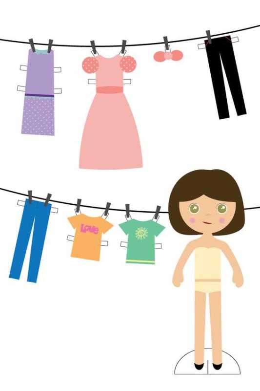 Vystrihni bábiku a kombinuj oblečenie