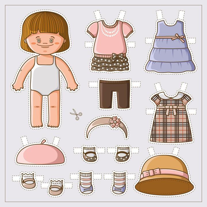 Vystrihni bábiku a kombinuj oblečenie